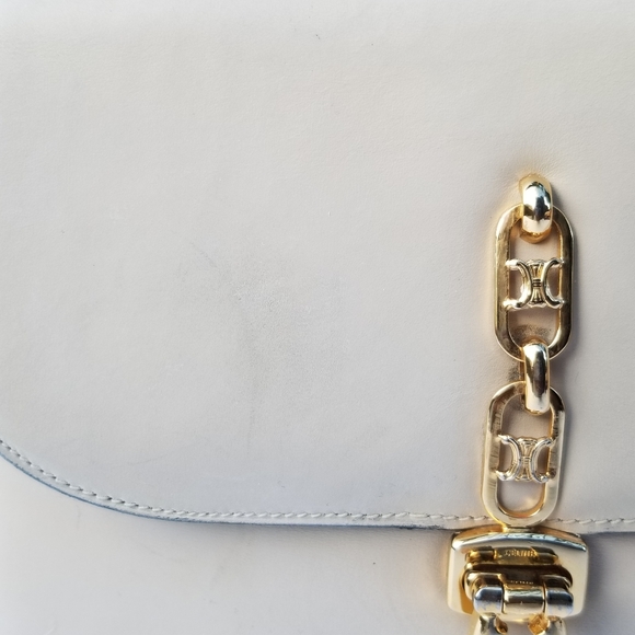 Vintage Rare CÉLINE TRIOMPHE Box Calf saddle shoulder crossbody handbag - Picture 10 of 16